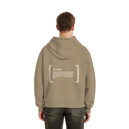 Es Brutal Boxcut Hoodie in U. Beige – Rückseite