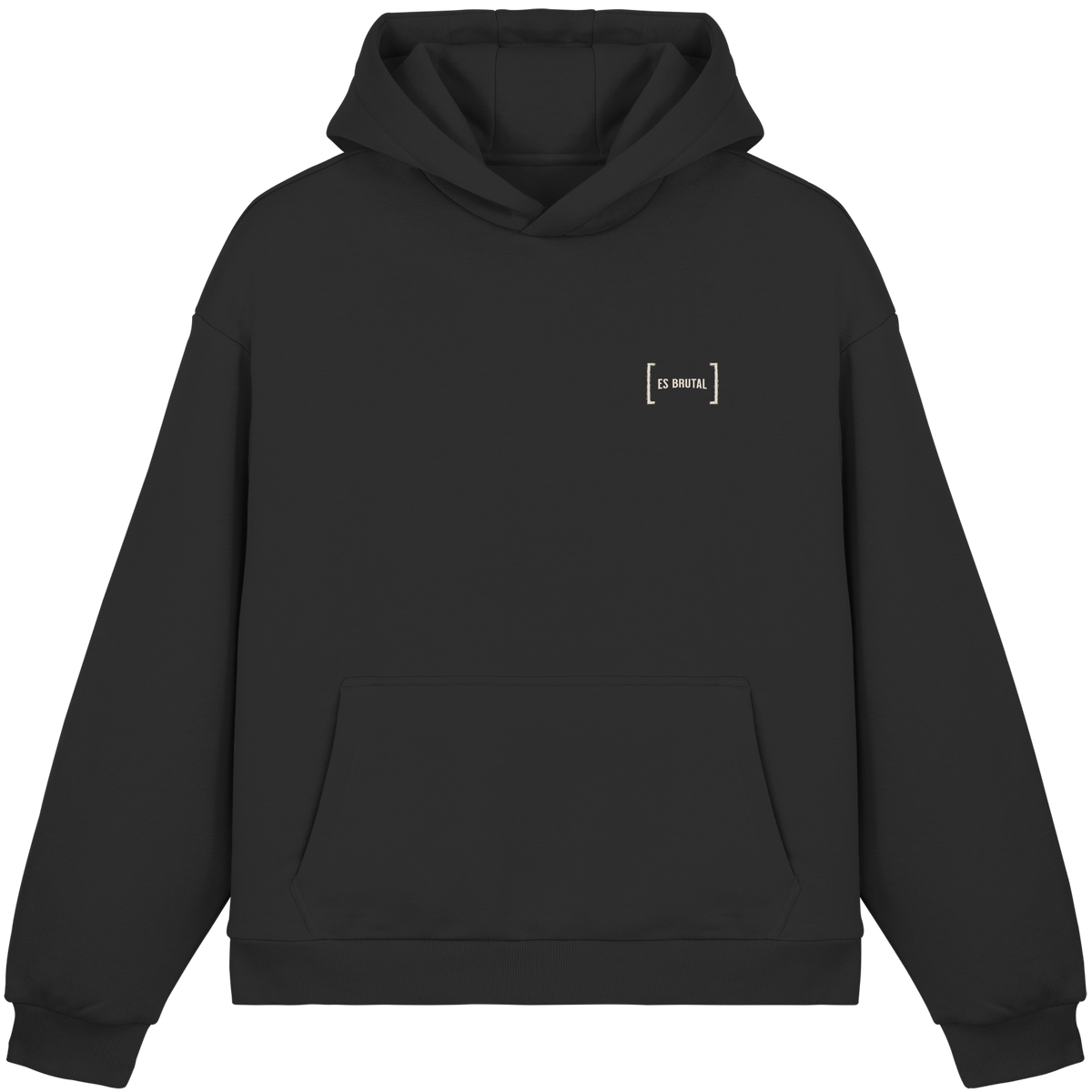 Es Brutal Oversize Hoodie in Black – Vorderseite