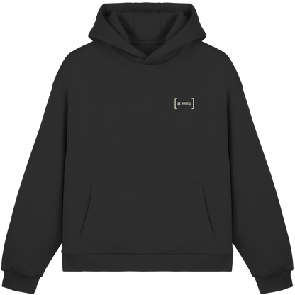 Es Brutal Oversize Hoodie in Black – Vorderseite