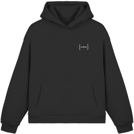 Es Brutal Oversize Hoodie in Black – Vorderseite