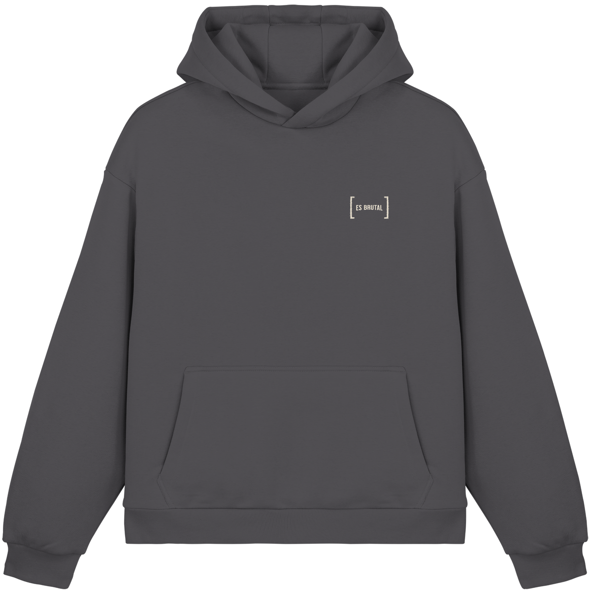 Es Brutal Oversize Hoodie in Magnet – Vorderseite