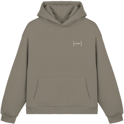 Es Brutal Oversize Hoodie in Pale Olive – Vorderseite