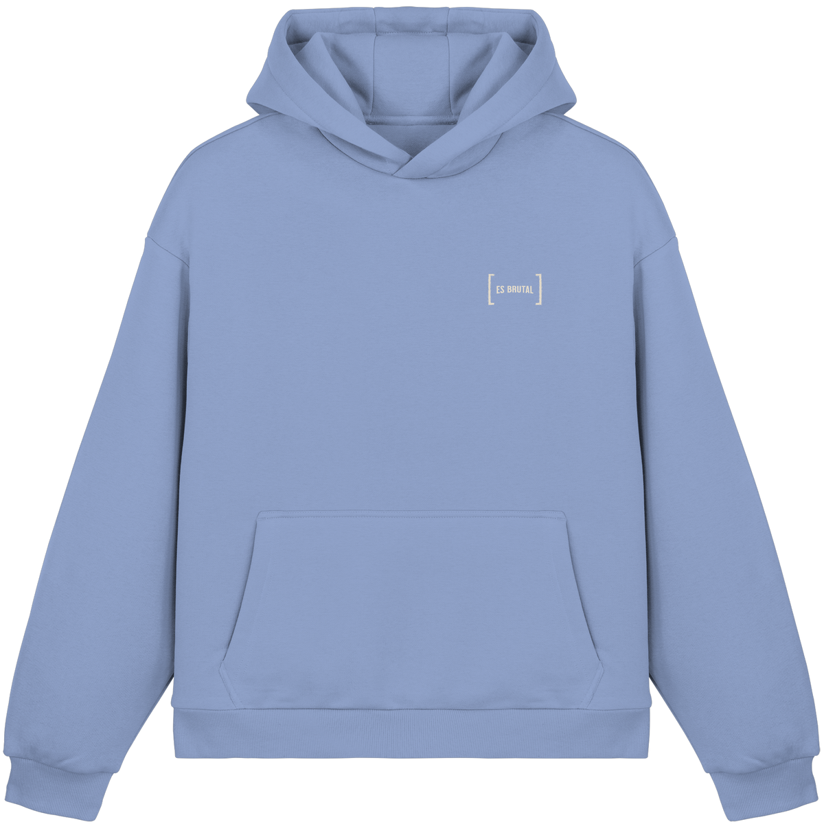 Es Brutal Oversize Hoodie in Powder Blue – Vorderseite