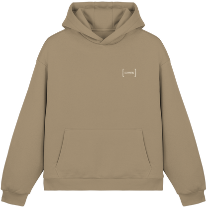 Es Brutal Oversize Hoodie in U. Beige – Vorderseite