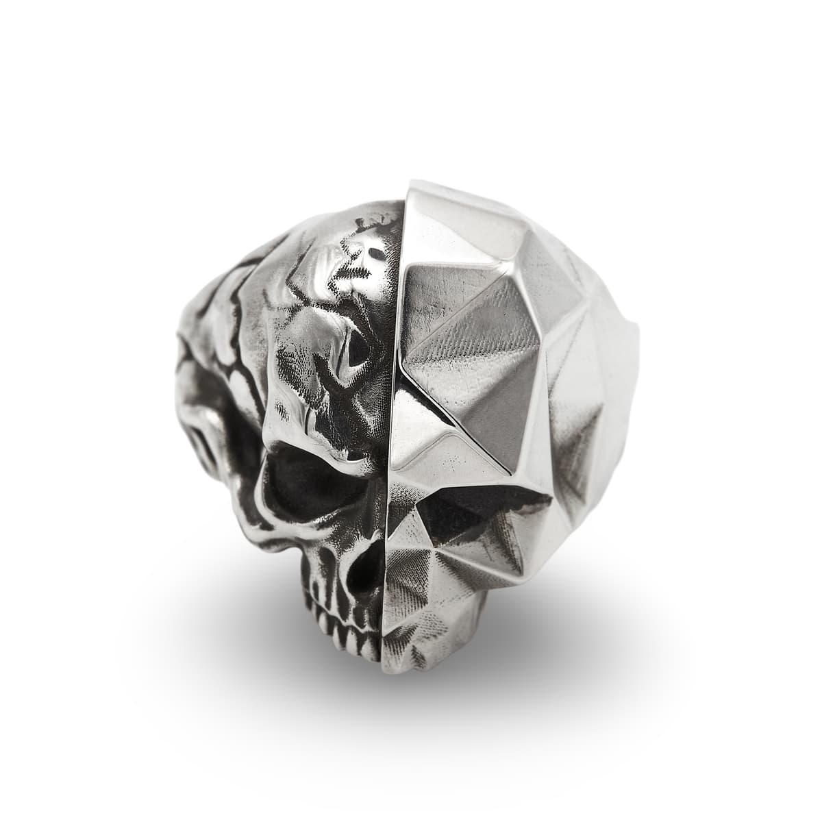 Herren Männer Mann Siegelring Ring Sterling Silber Totenkopf polygon