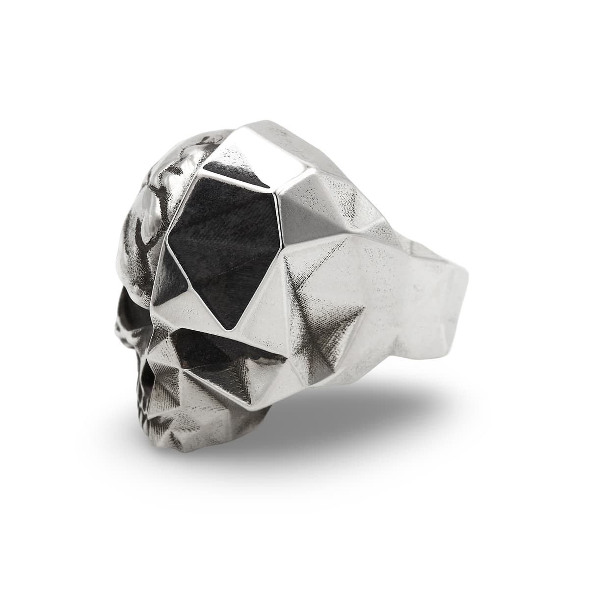 Herren Männer Mann Siegelring Ring Sterling Silber Totenkopf polygon