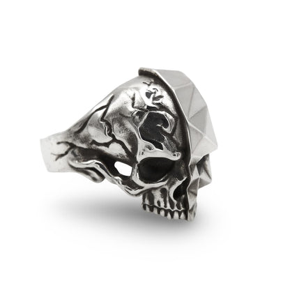 Herren Männer Mann Siegelring Ring Sterling Silber Totenkopf polygon