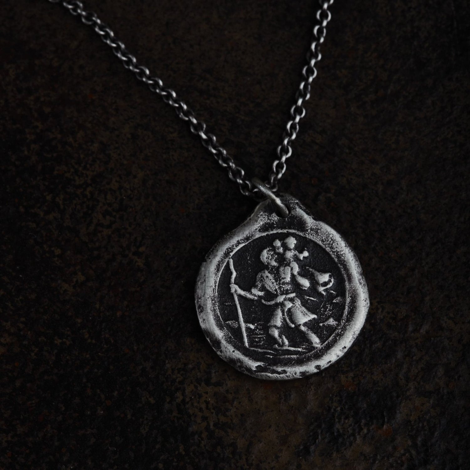 Saint Christopher - Schutzpatron der Reisenden - Halskette - Silberkette - St Christopher