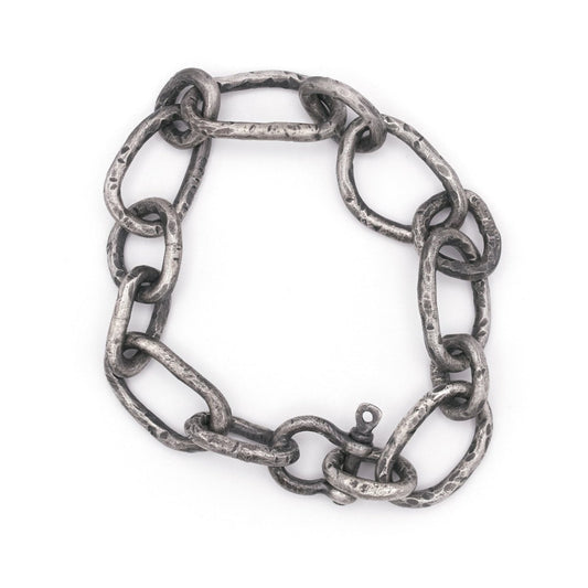 Armband aus Sterling Silber - Unikat - oxidiert - grob massiv geschmiedet - Silberschmied